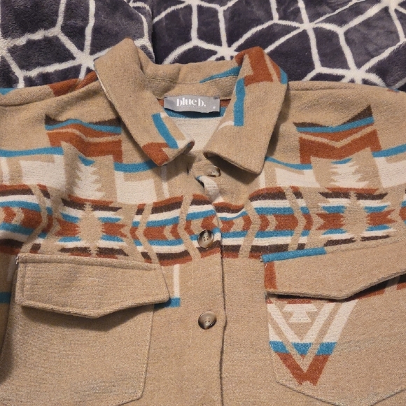 Aztec Patterned Fringe Blazer - Picture 2 of 3